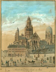 Ansicht der Dom-Kirche zu Mainz von der Südseite