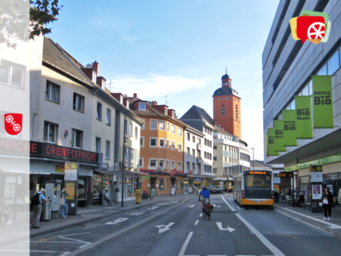 Foto Schusterstraße Blick Kirche St. Quintin