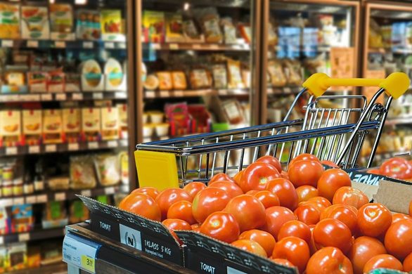 Blick in einen Supermarkt