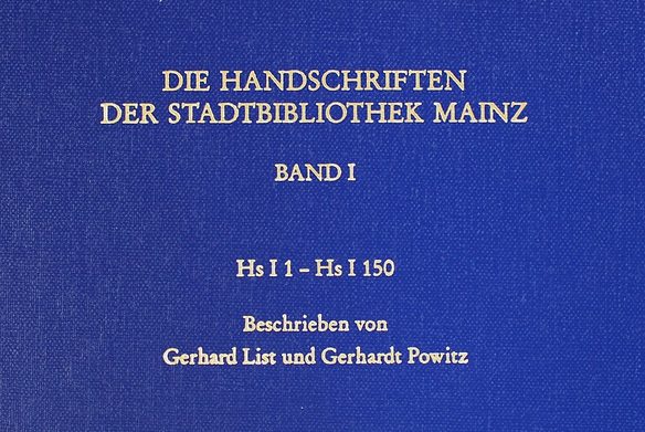 Handschriftenkatalog Band 1